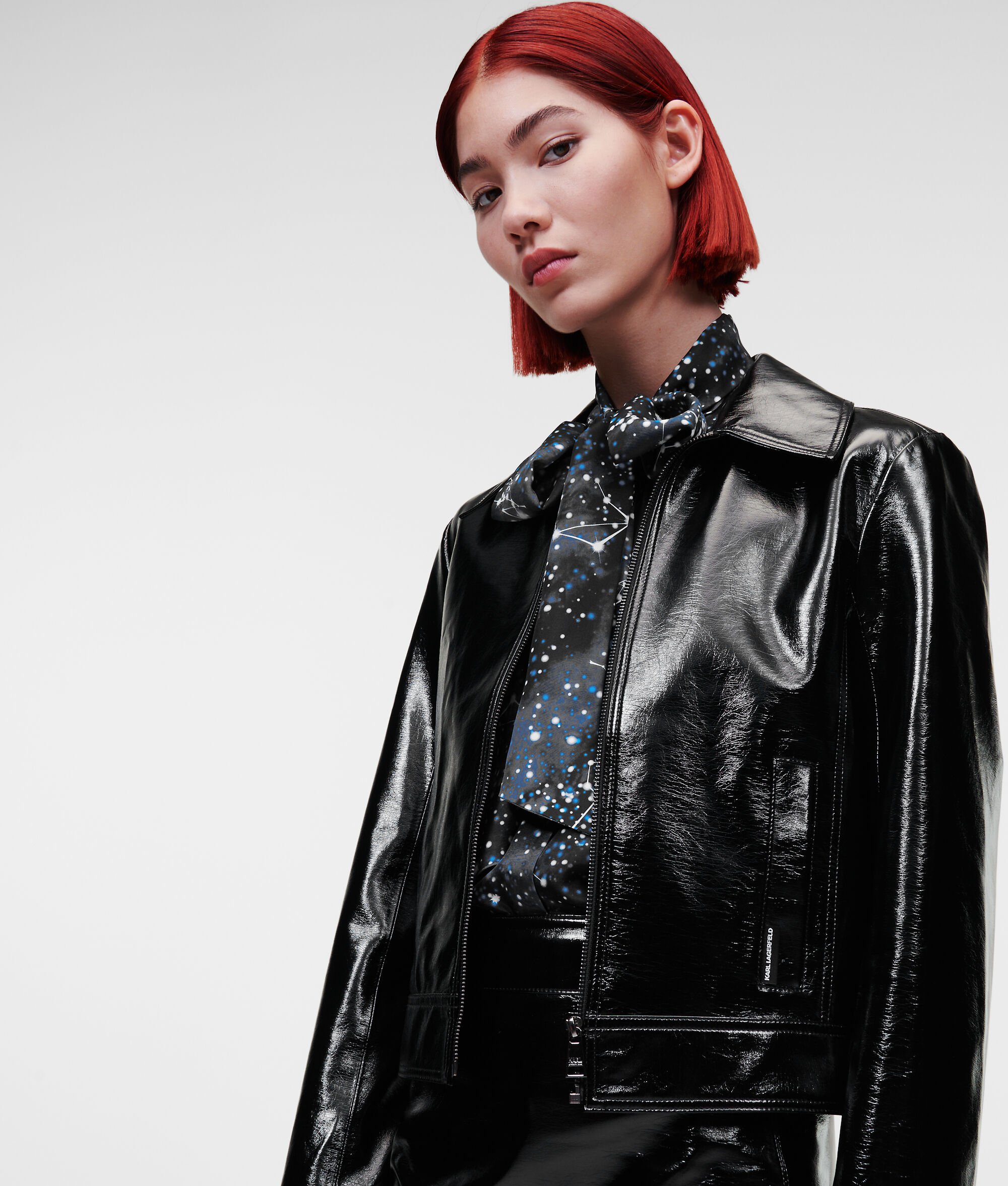 (image for) Smooth FAUX PATENT LEATHER JACKET